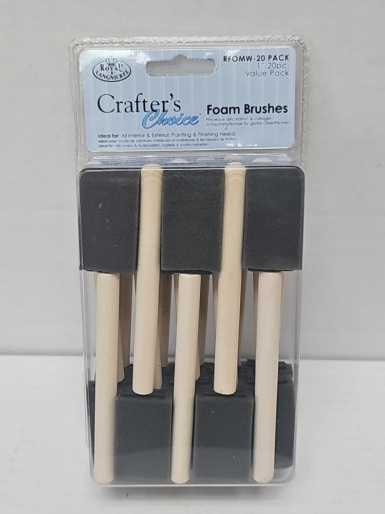 Sealed Crafter's Choice Foam Brushes 20/Pkg 1" Width