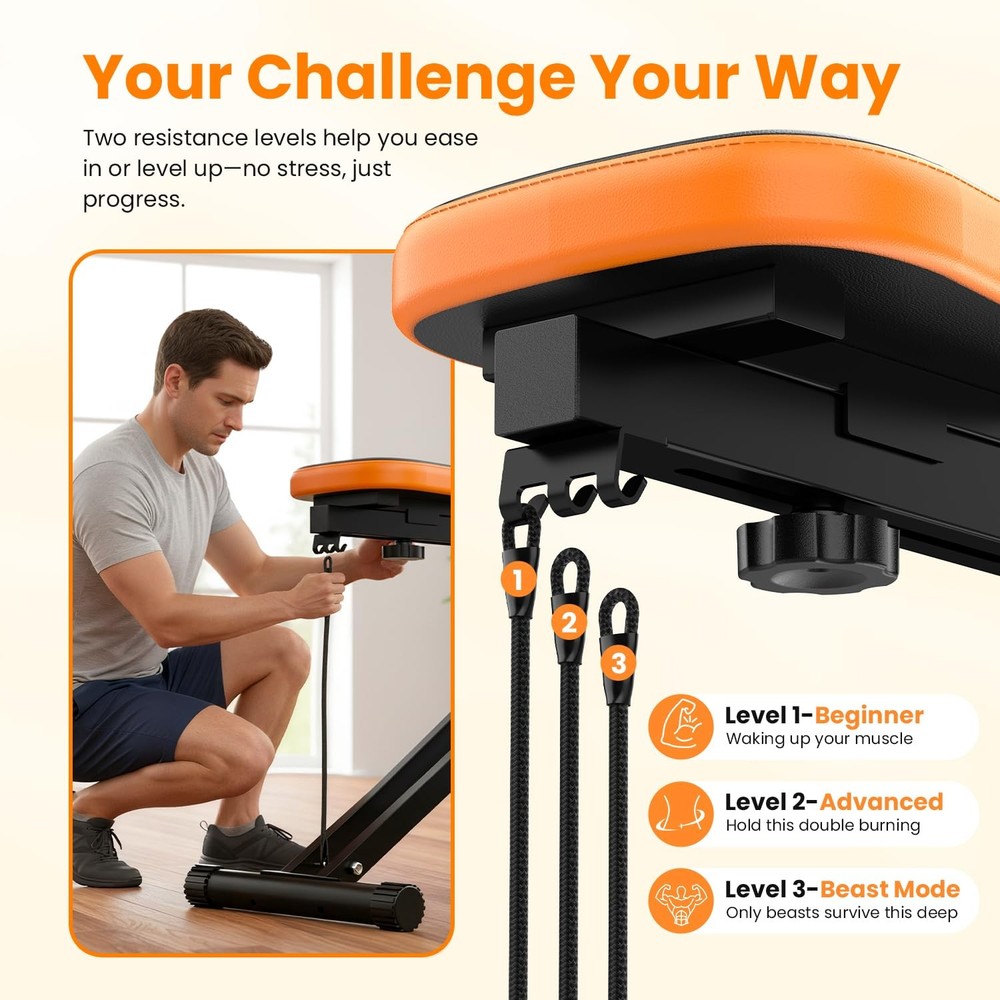 Squat Machine for Home Workout, Foldable Squat Assist & Row Trainer with LCD ...