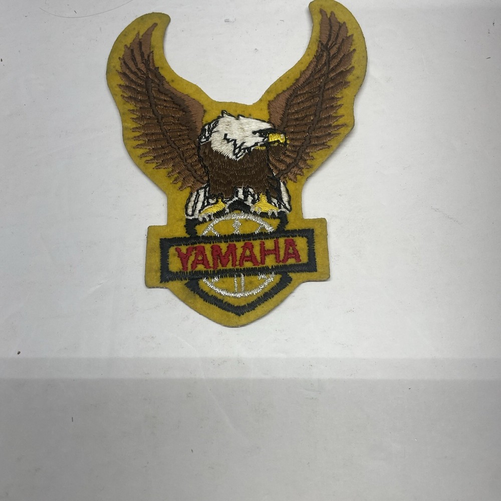 Yamaha Embroidered Eagle Motorcycle Jacket Patch Yellow 5" x 4"