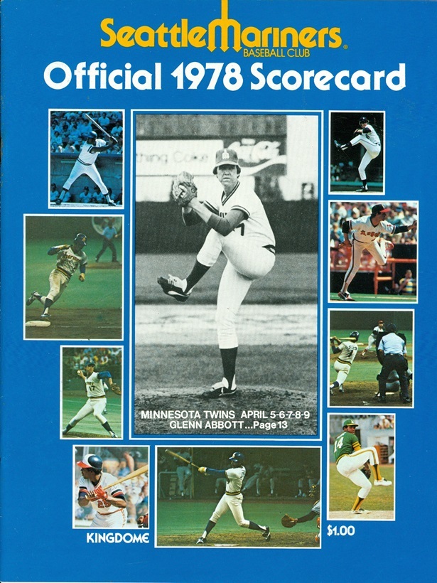 1978 Seattle Mariners vs Minnesota Twins Program: Opening Day - Glenn Abbott