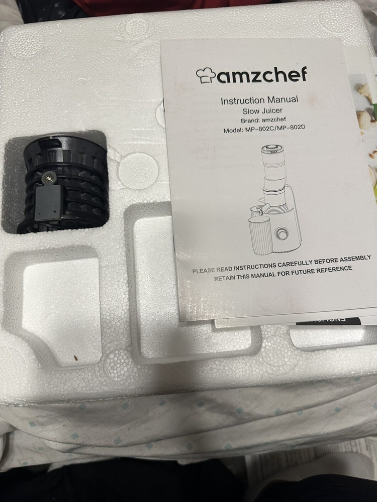 AMZCHEF Juicer, 250W Professional Slow Juicer, Black, Open box