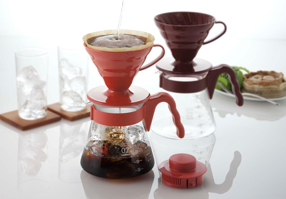 V60 Pour over Coffee Starter Set, Size 02, Red