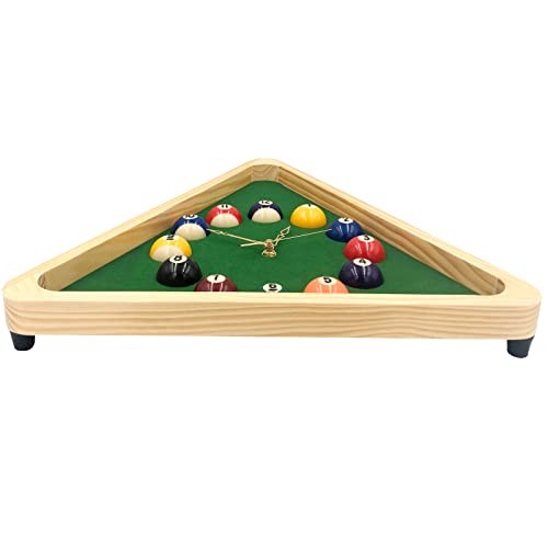 Billiards Pool Ball Clock - 14Inch Triangle Pool Table Cool Wall Clock with