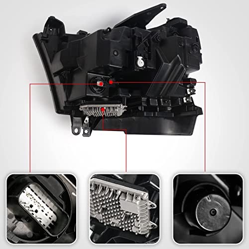 LED Headlight Assembly Compatible with Dodge Ram 1500 2019 Sliver Passenger