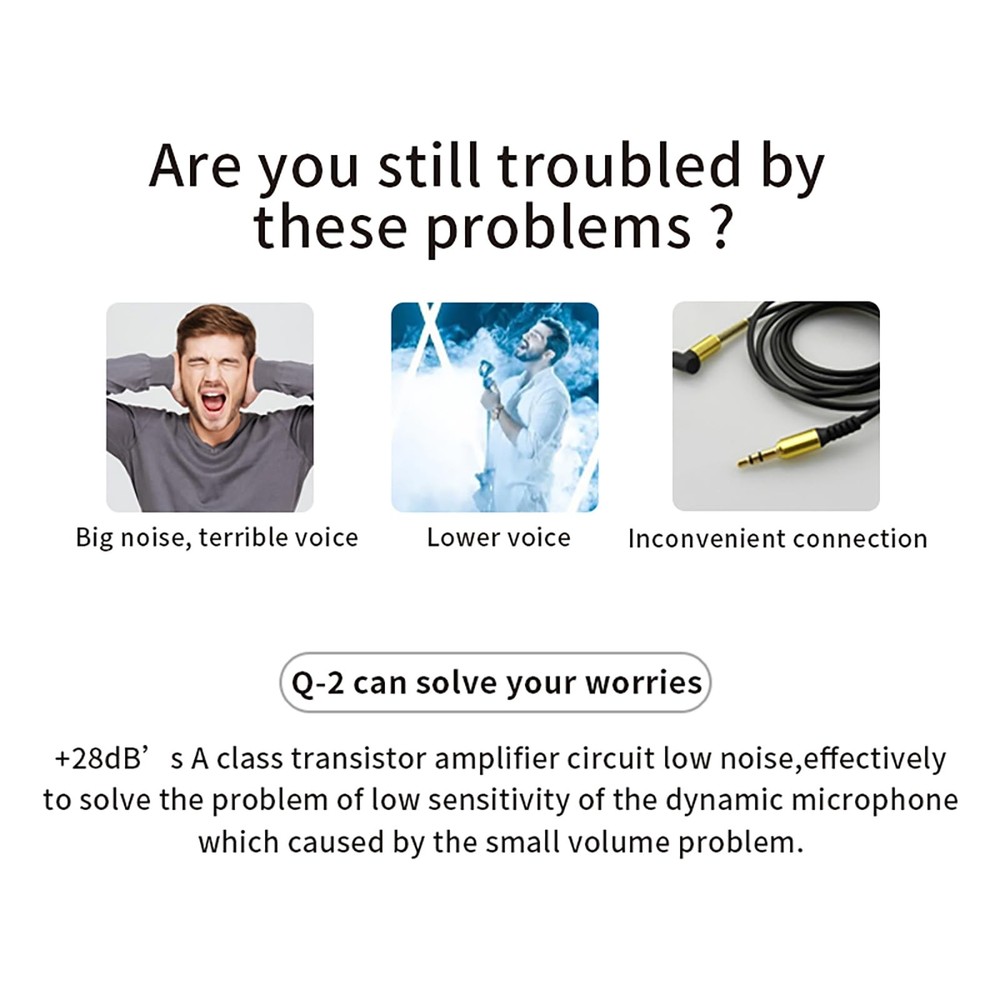 Microphone Preamp with 28dB Gain, Dynamite Active in Line Compact Dynamic Mic...