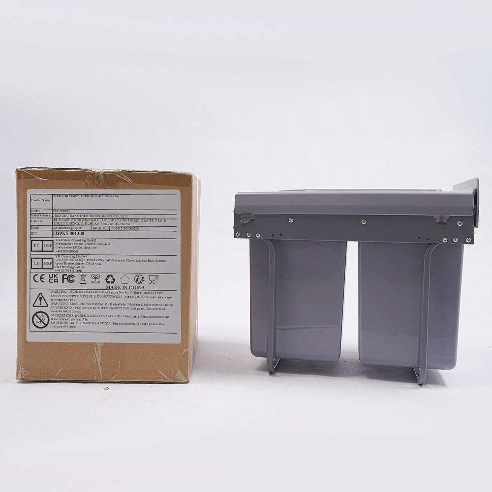 40L Kitchen Waste Bin Pullout Garbage Trash Can Double Pull-Out Trash Can