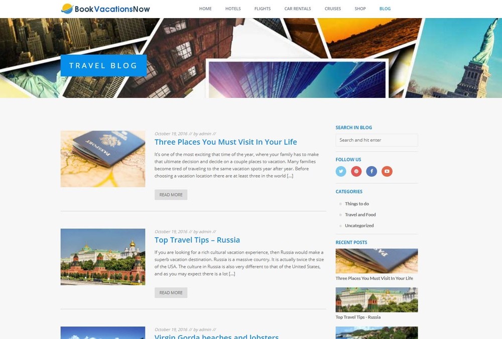 🥇 Turnkey Mobile Friendly WordPress Travel Website Make $1 -$4/Click