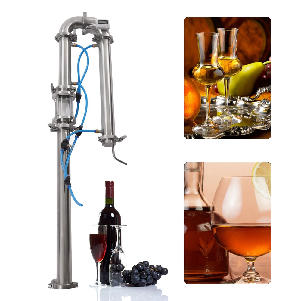 Tubular Distillation Tower+Sight Glass Copper Mesh Brewing Equipment Distiller