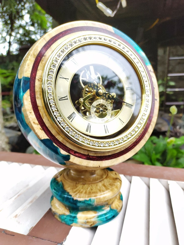 Decorative Handmade Epoxy Clock high quality ,epoxy mantel clock,decor clocks