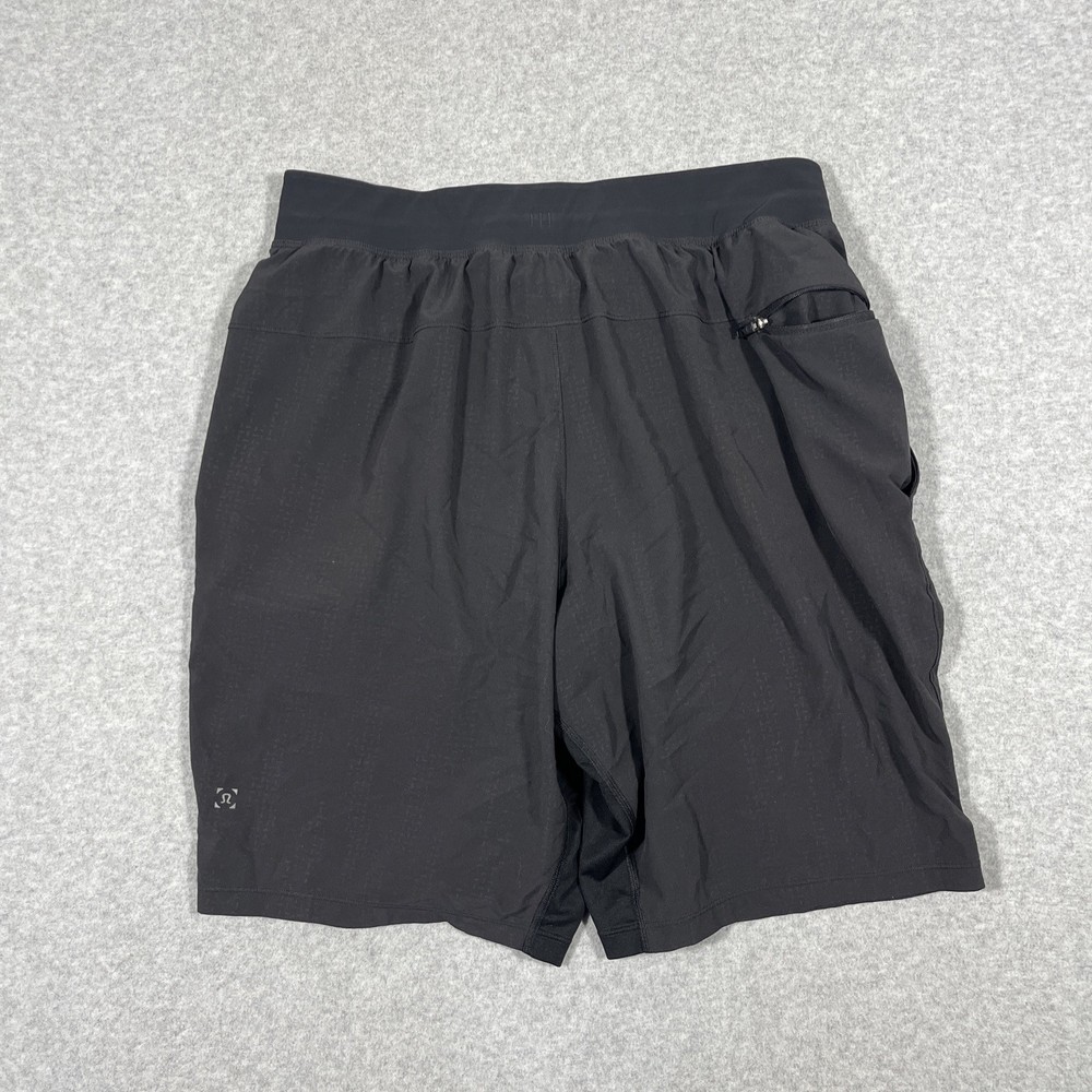 Lululemon T.H.E. Shorts Men Sz M Black Grey 9" Solid Performance Lined