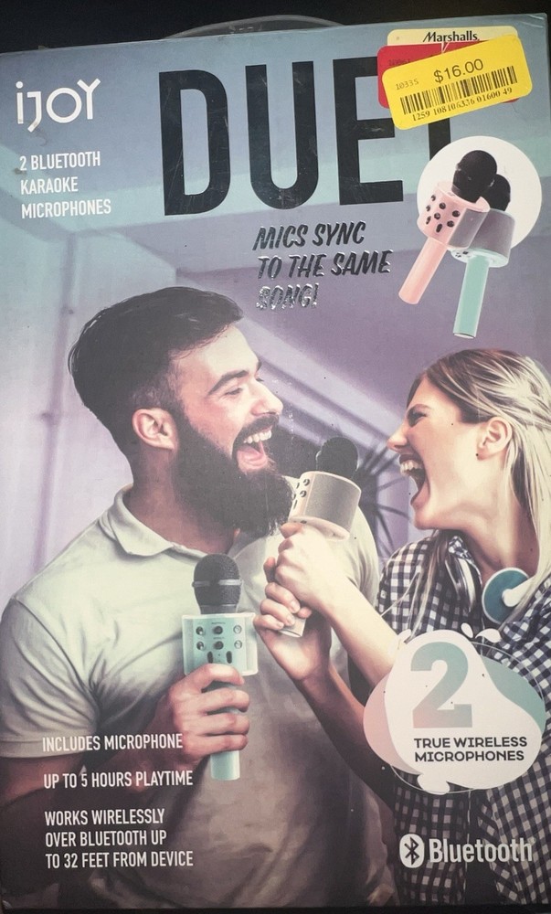 IJoy 2-Pack Duet Karaoke True Wireless Bluetooth Microphone Set