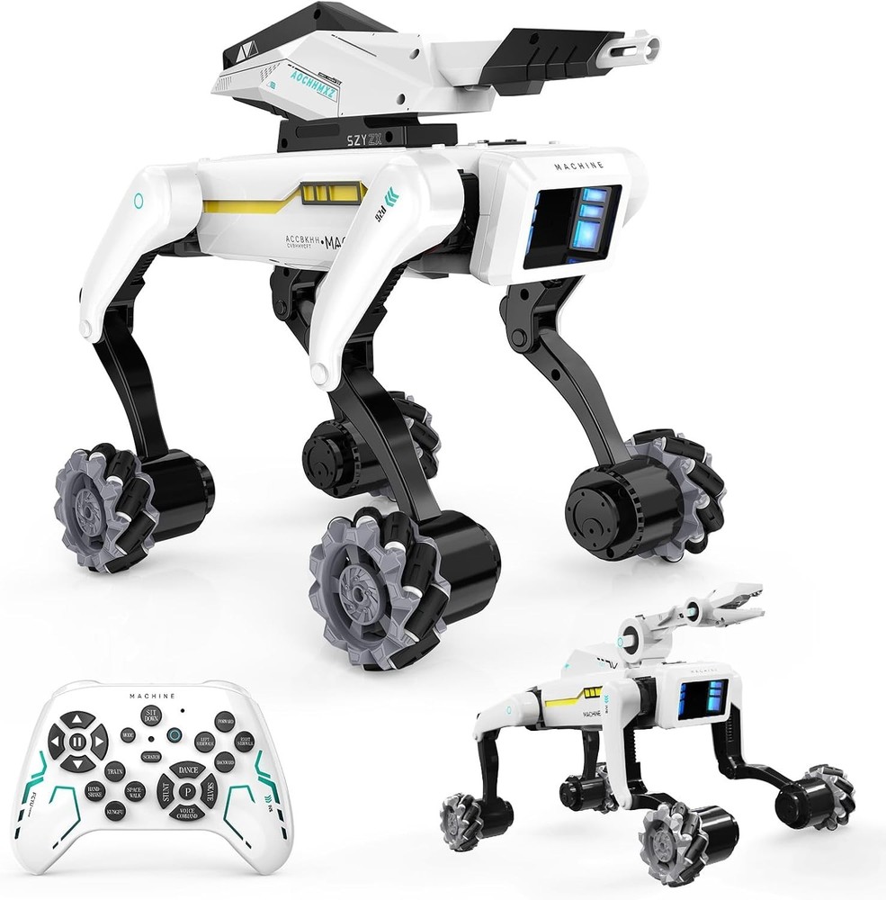 Smart Robot Dog with Wheels, 30+ Bionic Actions, Voice & Remote Control, Program