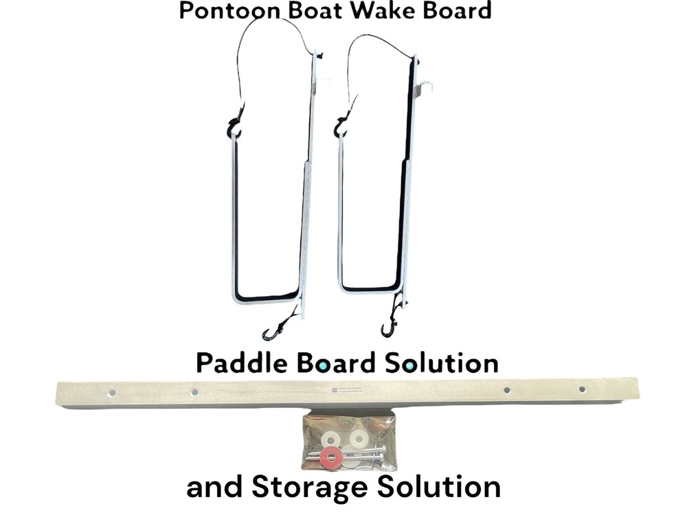 Pontoon Boat Wake Board/Paddle Board Solution with Storage Solution