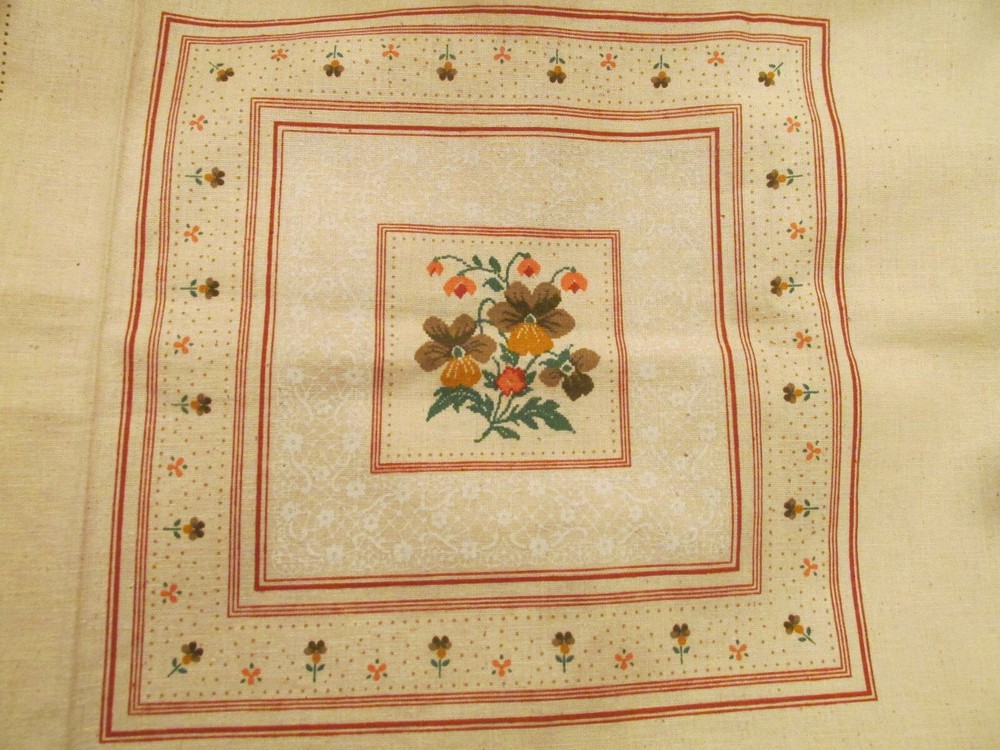 Vintage PETIT POINT PILLOW Fabric Panel VIP Cranston (2)