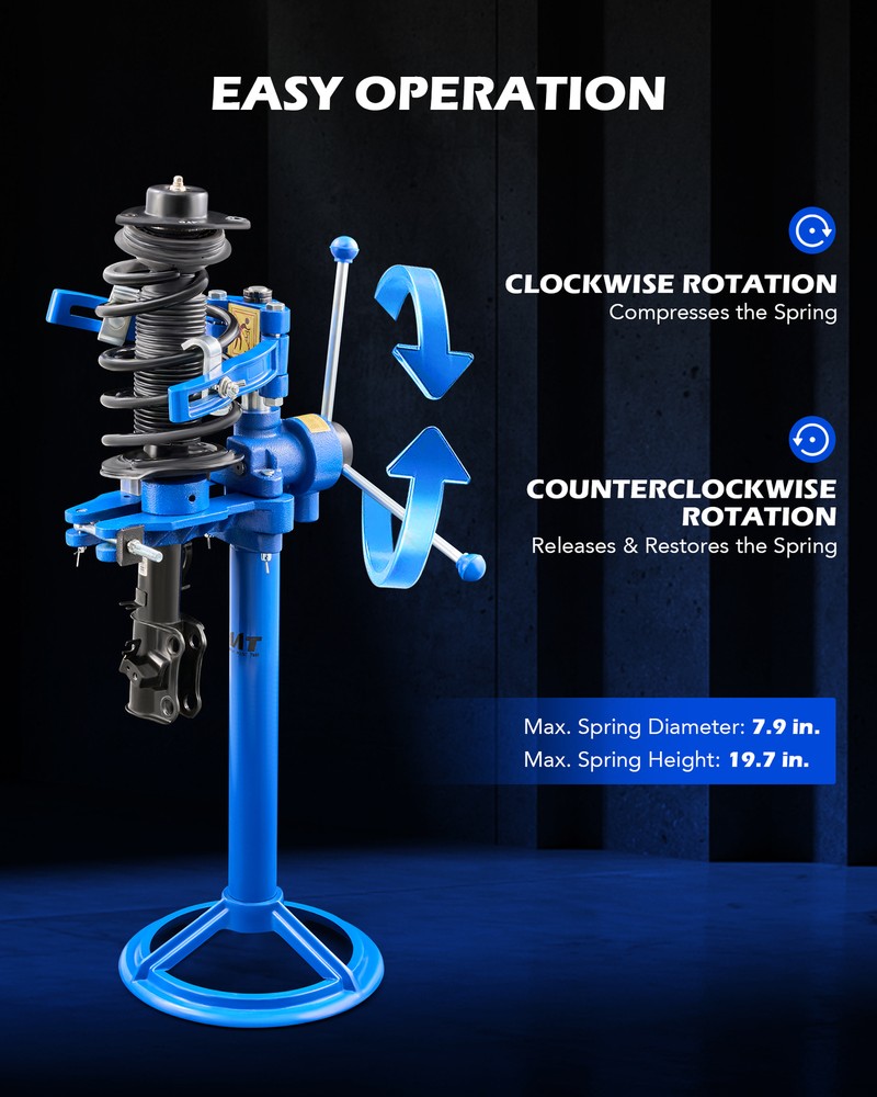 OMT Auto Spring Compressor Hand Operate 20 In Max.Height Strut Coil Spring Press