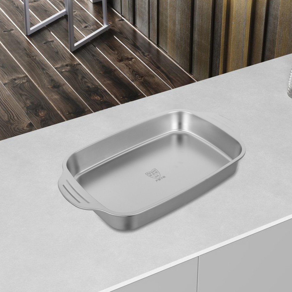 Stainless Steel Roasting Pan: 316L Rectangular Baking Tray - Broiler Pan for