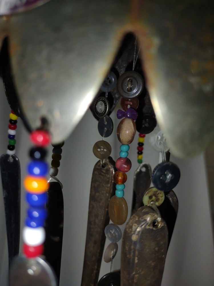 Antique Silverplate Silverware Wind Chime w/Flatware & Buttons Handcrafted Idaho