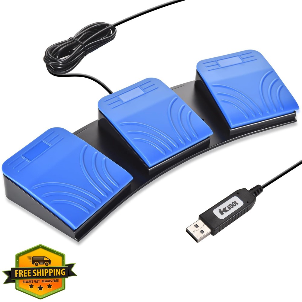 iKKEGOL USB Triple Foot Pedal Switch Computer Control