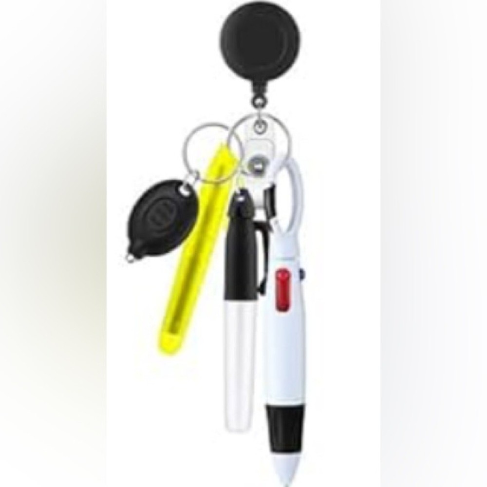 Multicolor Retractable Badge Holder Pen Set