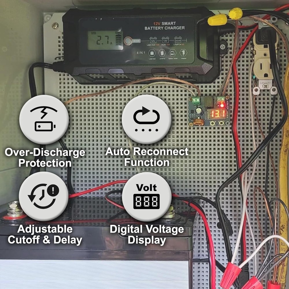 Digital Low Voltage Protector Disconnect Switch with Relay & LCD Display