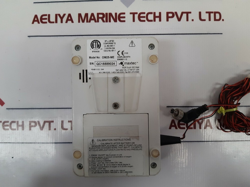 Maxtec om25-me oxygen monitor analyzer with cable