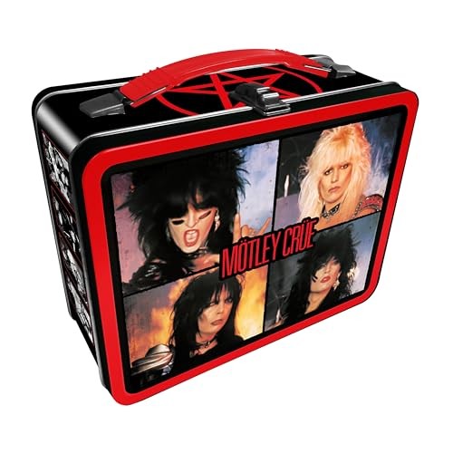 Motley Crue Fun Box - Sturdy Tin Storage Box with Plastic Handle & Embossed