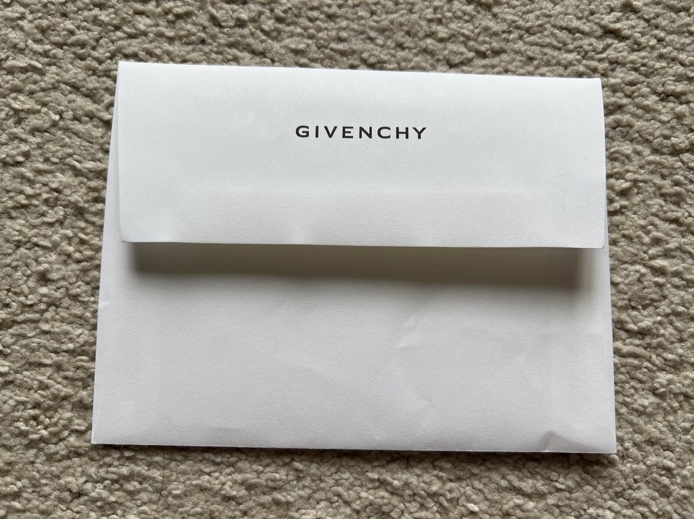 Givenchy White Envelope Authentic Original 5.75” X 4.25” Logo Storage Flap Open