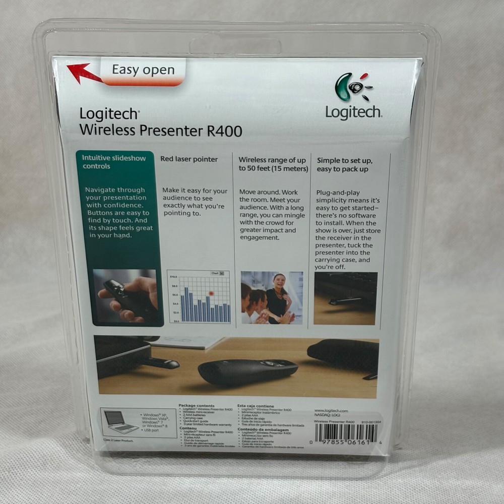 Logitech Wireless Presenter R400 Laser Pointer Remote Control