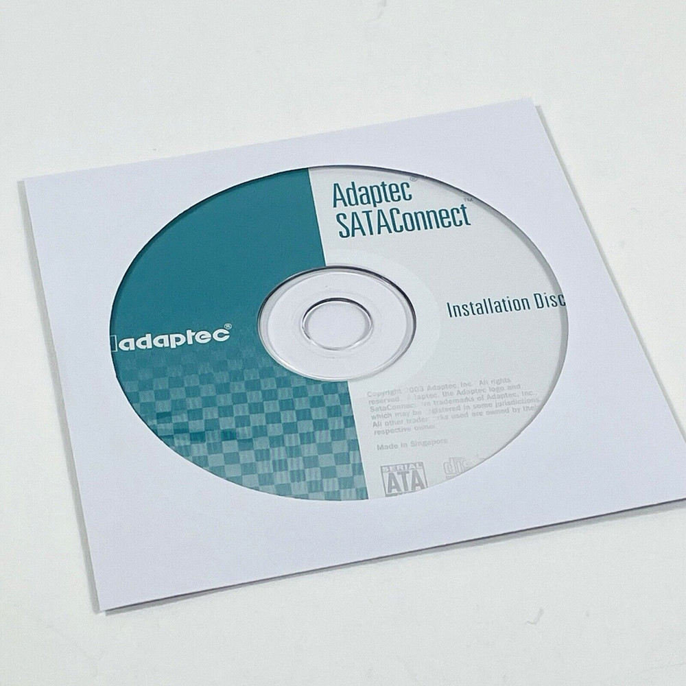Adaptec SATA Connect Installation Disc CD-ROM Software from 2003