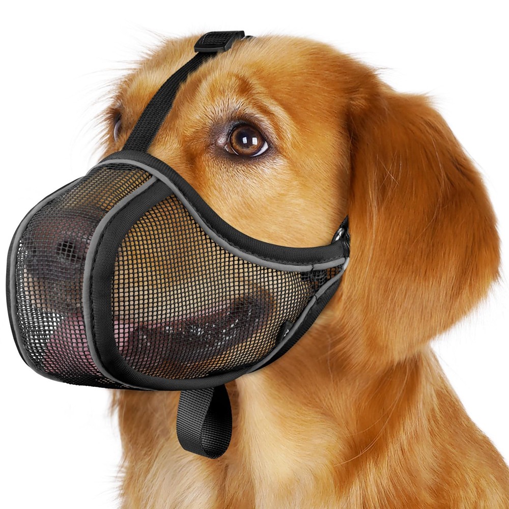 Soft Mesh Dog Muzzle for Medium Large Dogs - Prevent Biting, Chewing, Training