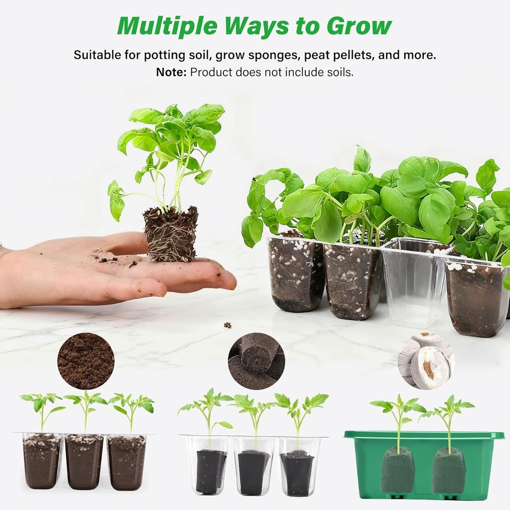 Mini 5-Pack Seed Starter Trays, Seed Starter Kit with Adjustable Humidity Dome