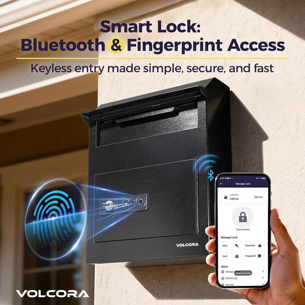 Volcora Smart Key Drop/MailBox with Fingerprint Lock