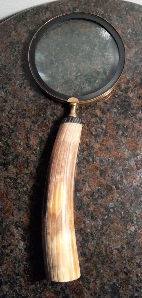Vintage Horn/Bone Handle 13" Magnifying Glass