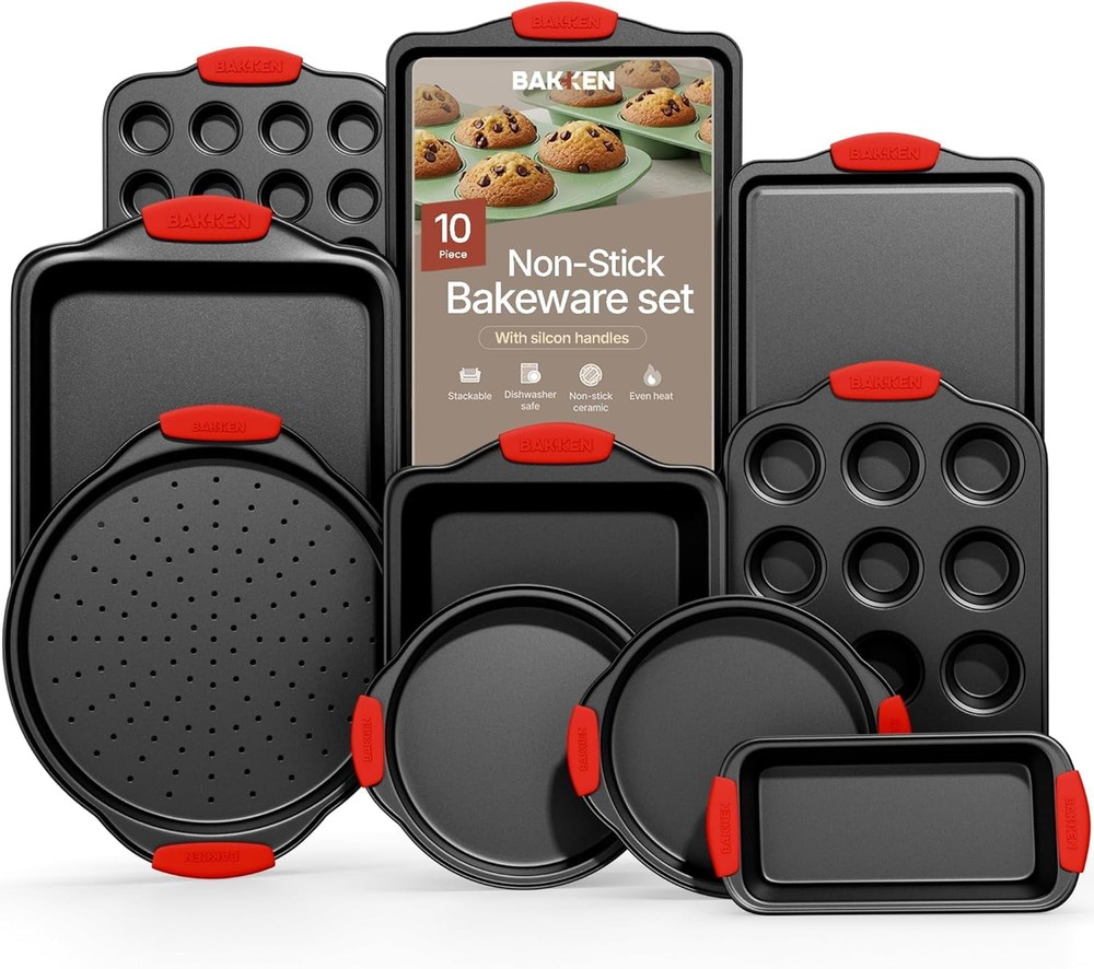 Baking Set – 10 Piece Kitchen Oven Bakeware Set – Deluxe Non-Stick Blue Coating