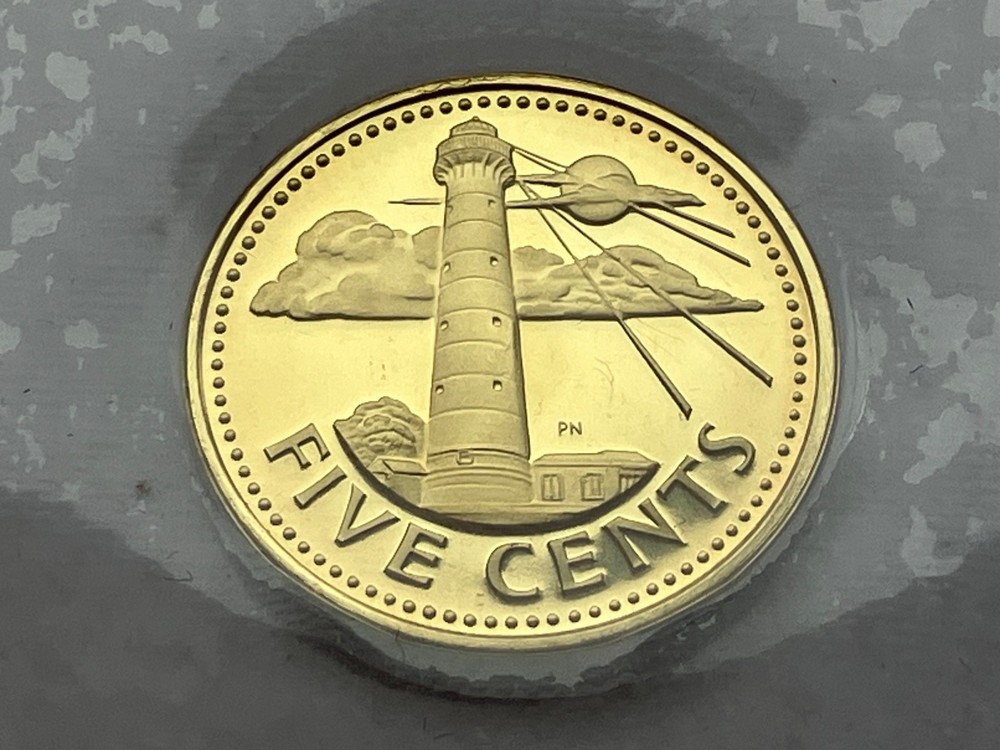 1973 BARBADOS Proof Five 5 Cent Coin
