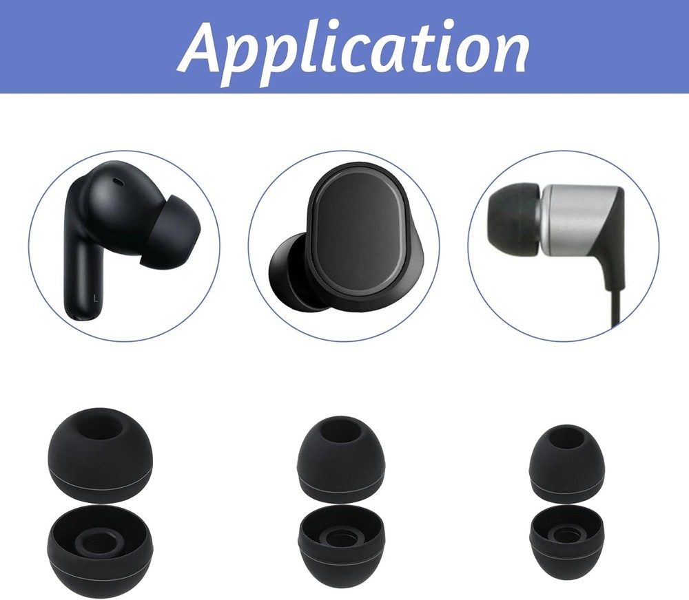 Silicone Earbud Tips Replacement Soft Covers Fit Most Headphones