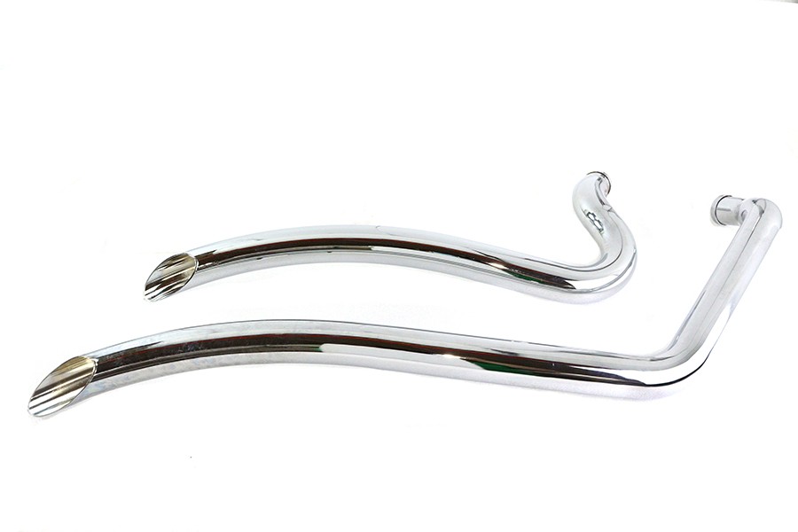 Wyatt Gatling Smooth Radius Pipe Set Chrome fits Harley Davidson