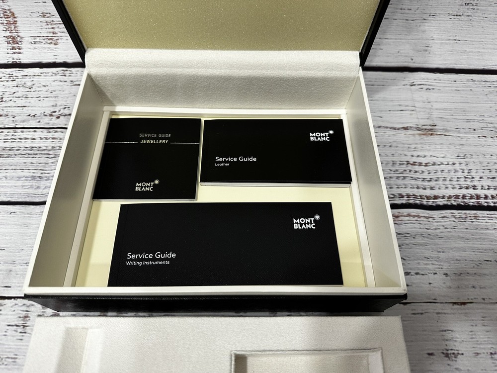 Rare Authentic MONT BLANC Pen Cufflinks Wallet, Box ONLY Large EMPTY Black Case