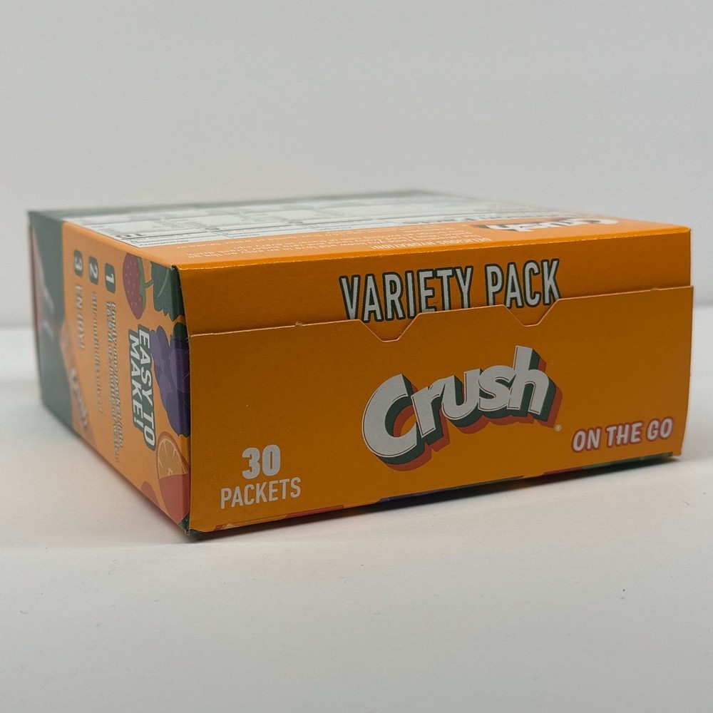 CRUSH Water Enhancer Pack 30 Sticks - Zero Sugar - Orange, Grape Strawberry