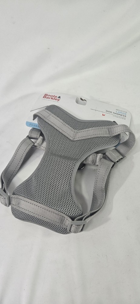Reflective Basic Mesh Dog Harness - L - Gray - Boots &