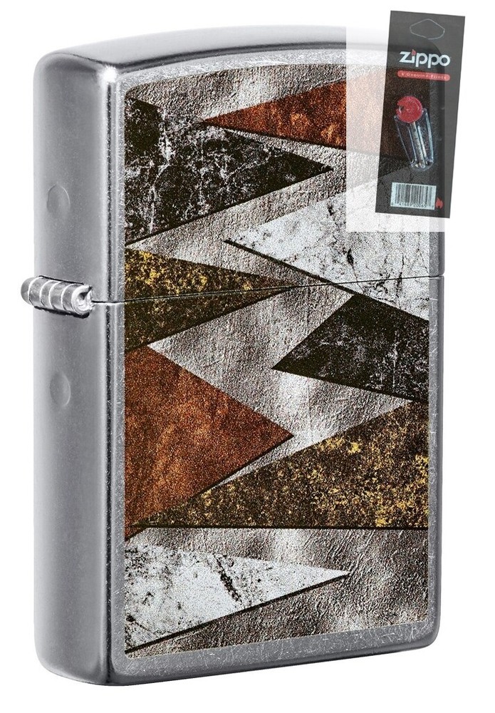 Zippo 49669 Patterns Design Street Chrome Lighter + FLINT PACK