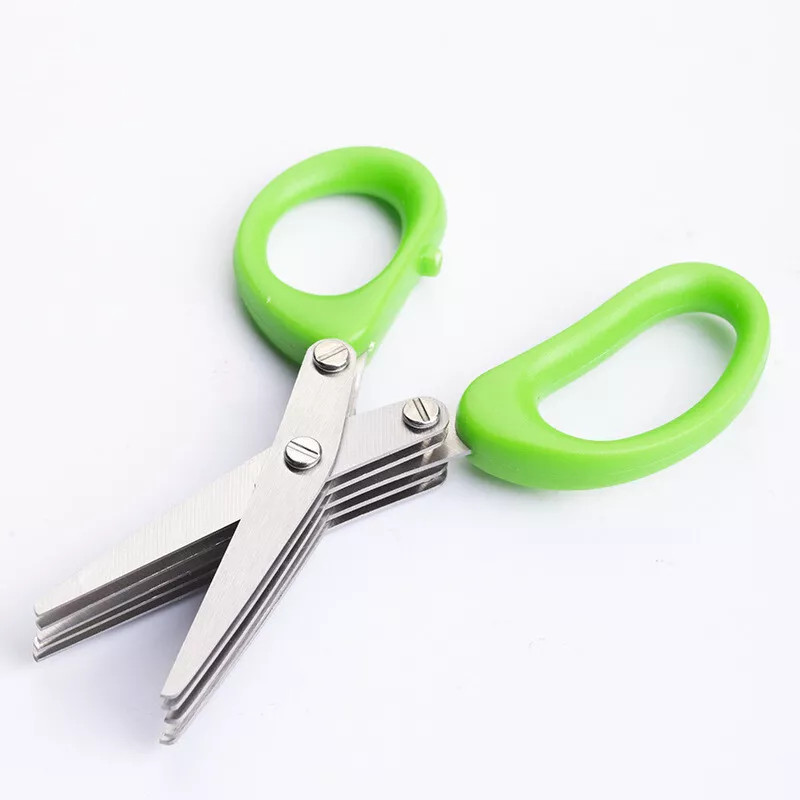 2Pack Herb Cutter Scissors 5 Blade Scissors Kitchen Multipurpose Cutting Shears