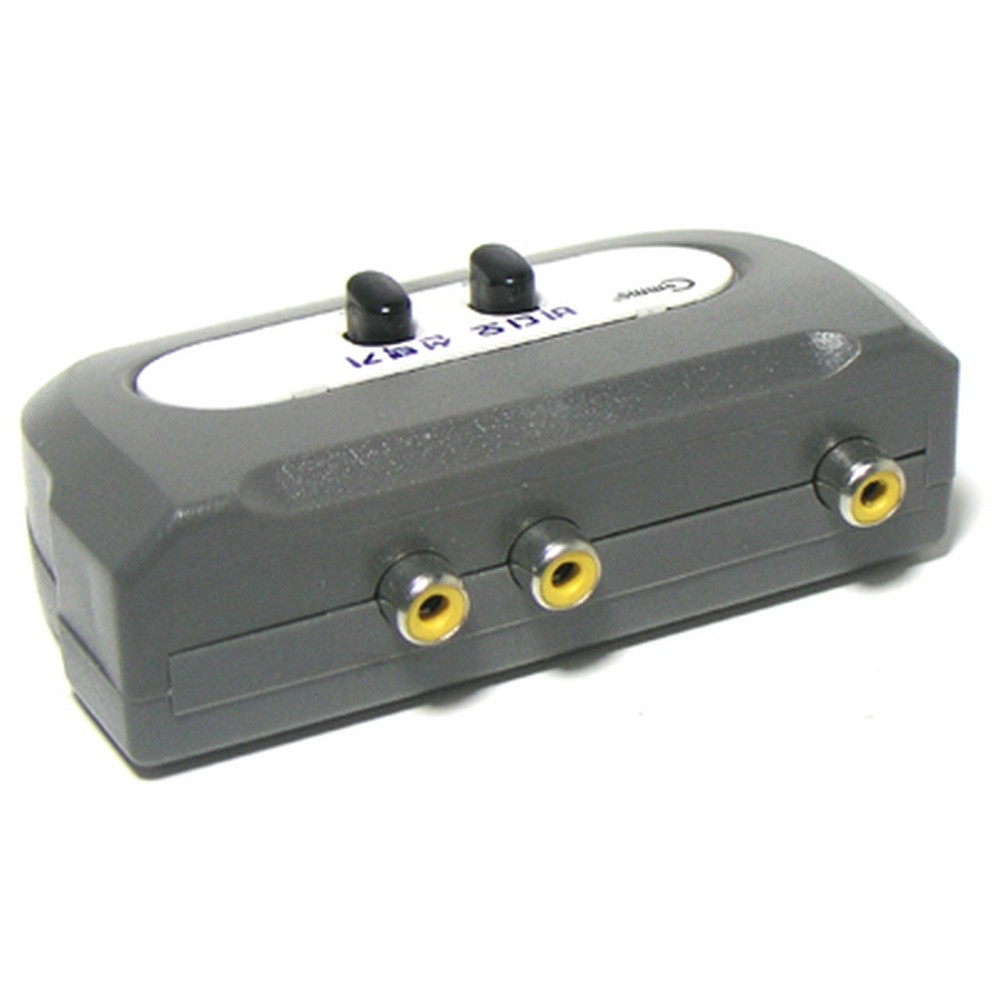 2 Port SINGLE RCA Manual SELECTOR Sharing Switch BOX VIDEO ONE RCA 2:1 Switch