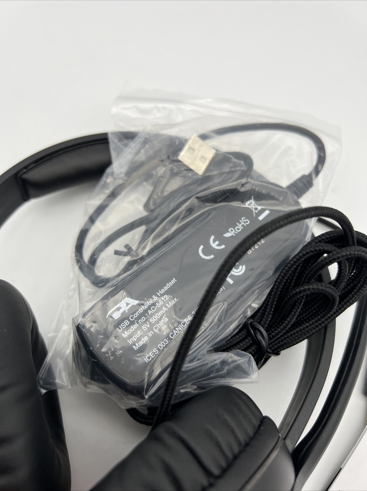 Cyber Acoustics Stereo Headset w/h USB or 3.5mm Connection USB Control Module