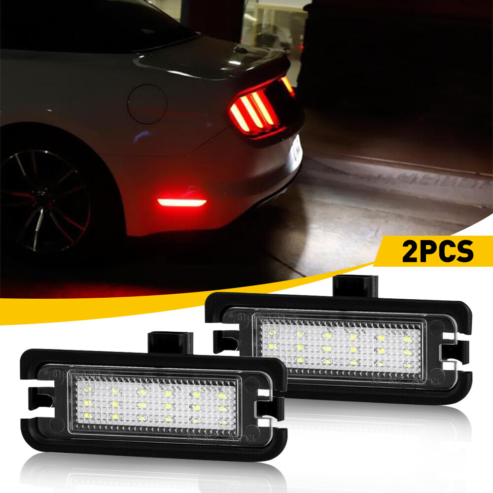 White LED License Plate Light Assembly Replacement For 2015-2021 Ford Mustang