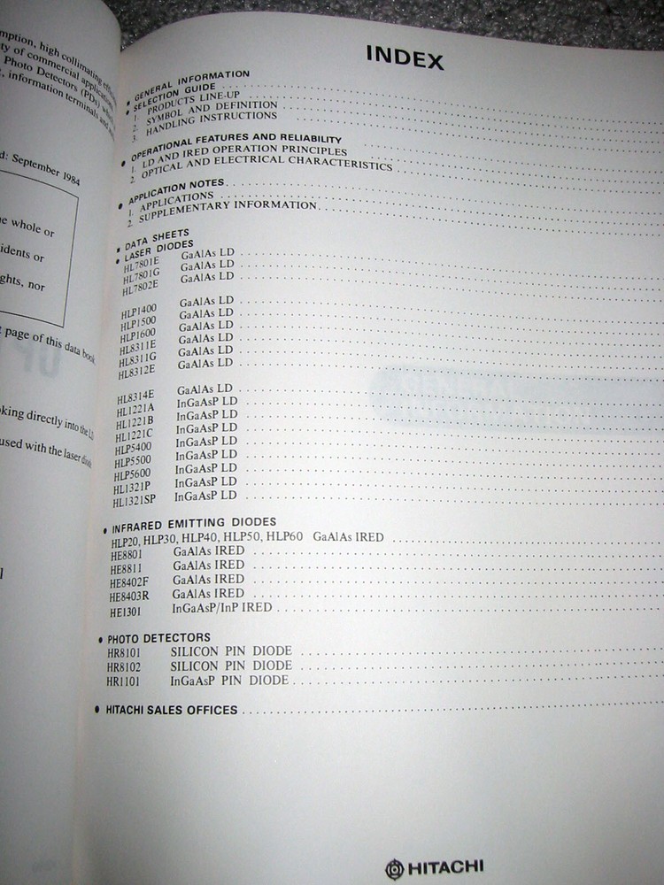 Hitachi Optoelectronics Data Book - 1984