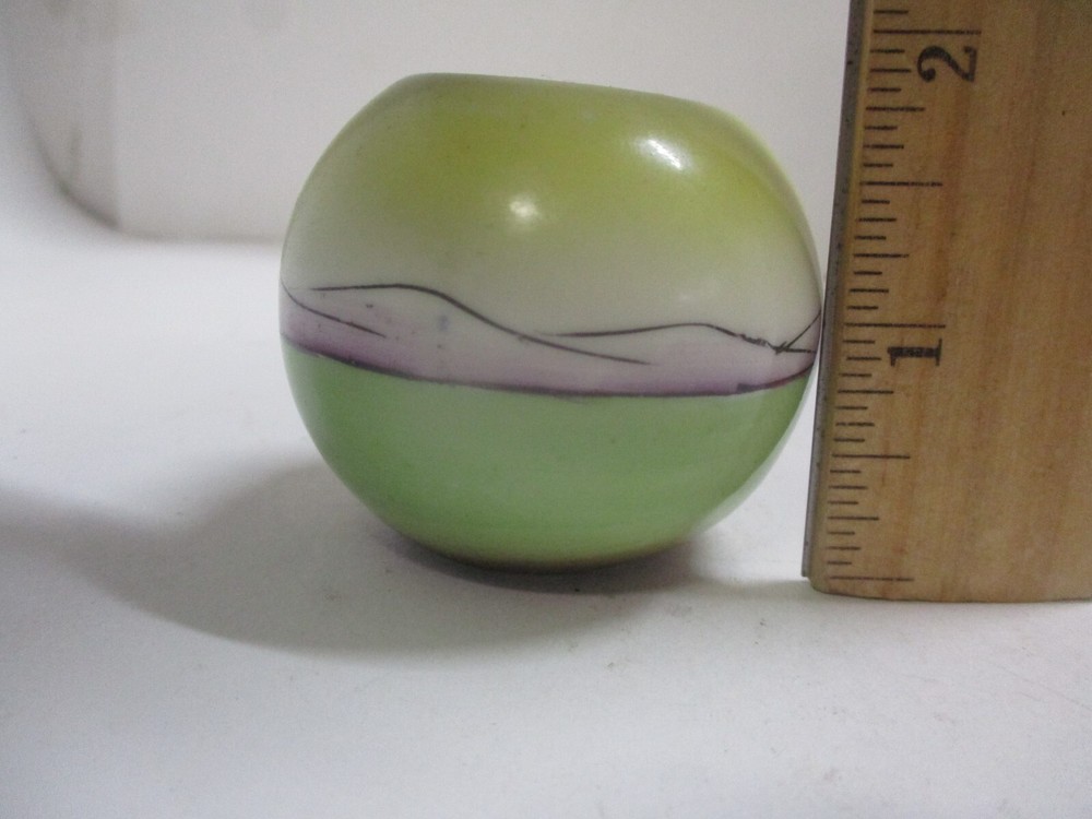 Antique Handpainted Match Ball Holder with Striker Pilgrim Design