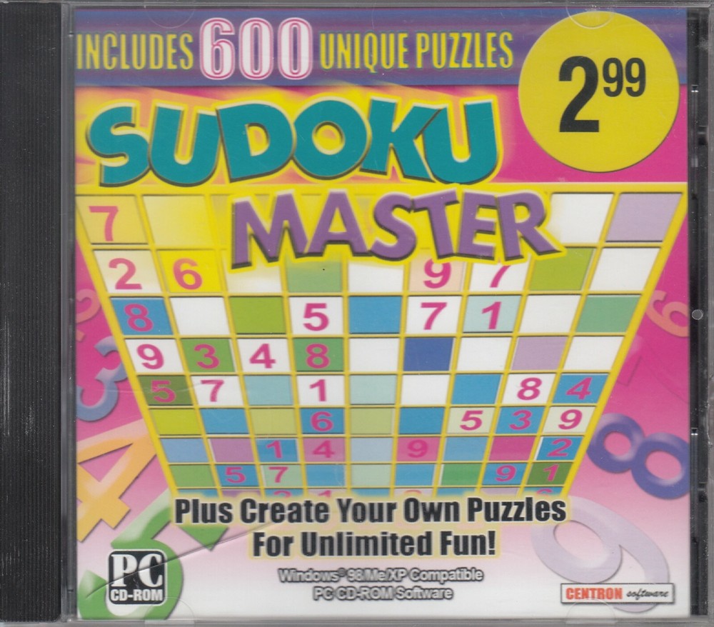 PC Game - SUDOKU MASTER - Includes 600 Unique Puzzles