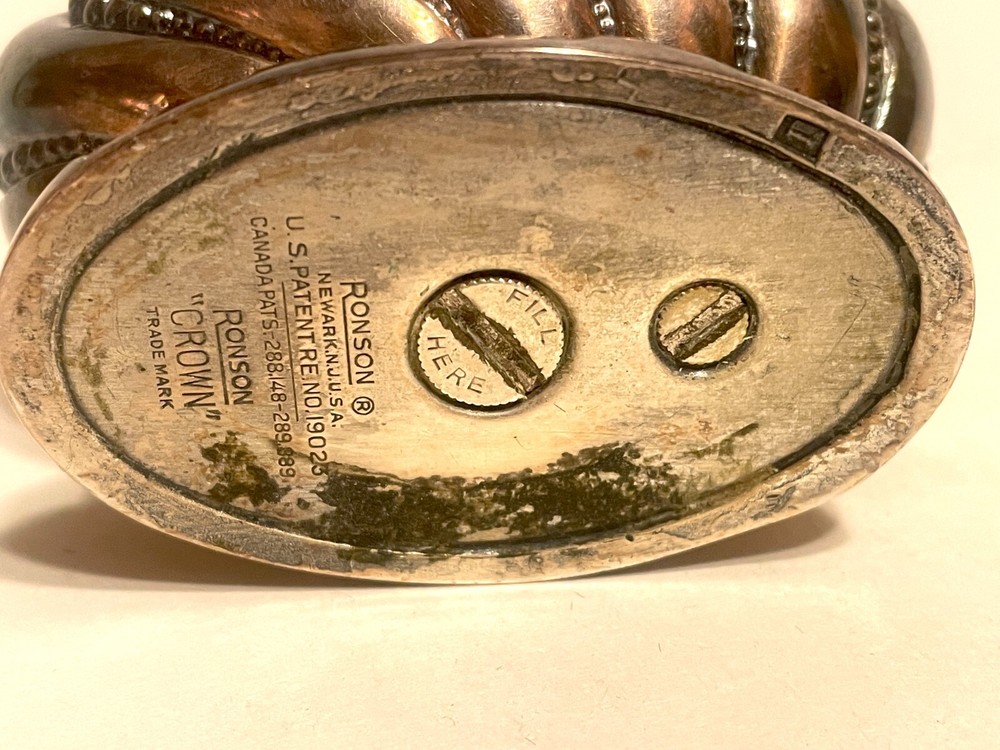 Vintage “Crown” Silver-Plated Ronson Table Lighter