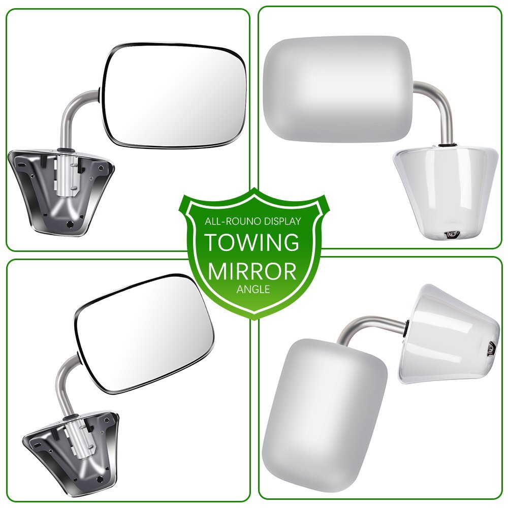 Chrome Side View Rear Manual Mirrors For Chevy GMC Pickup Blazer Pair Set